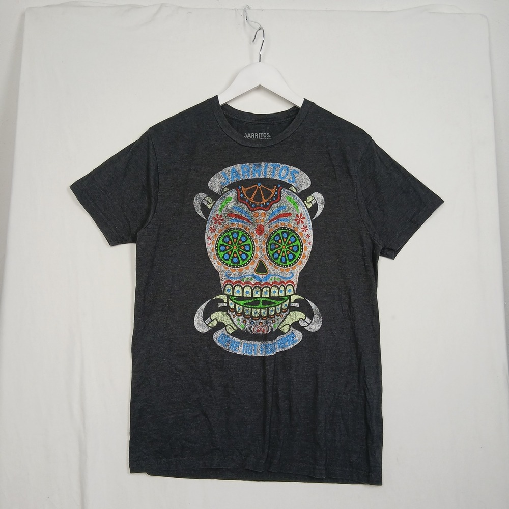 Jarritos Ripple Junction Sugar Skull Graphic Tee Charcoal Gray Mens Medium